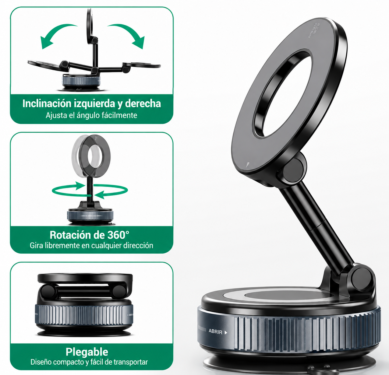Soporte Magnético para Celular para Auto | Giro 360° | Imán Ultra Fuerte